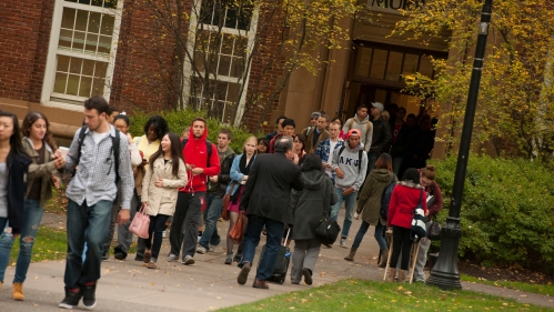 Students Walking on Campus