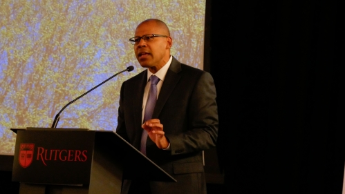 Provost Jason Geary speaking at the 2025 Career Ecosystem Breakfast