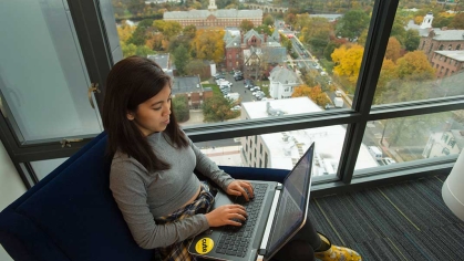 laptop, student, views, inside