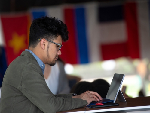 Student at Computer