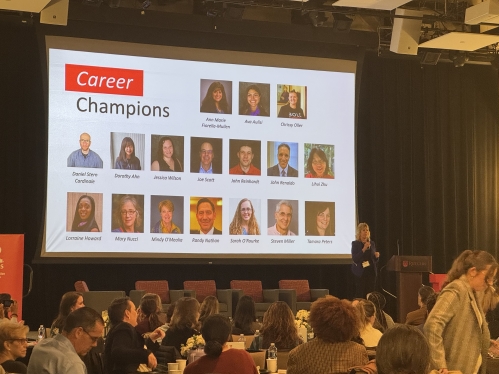 Barbara Thomson presenting the CES Career Champions