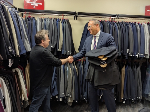 President Holloway Donates to the Career Closet