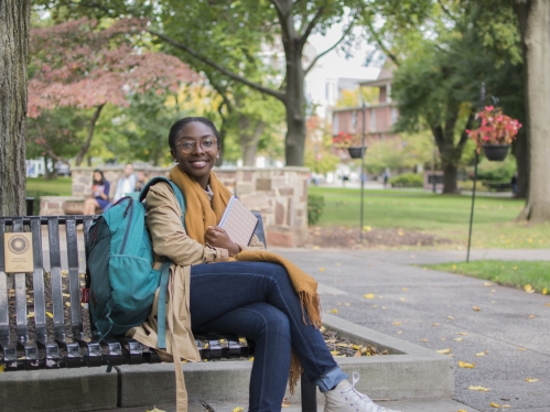 Student on Bench