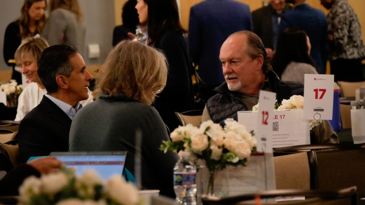 Campus partners having a discussion at a table
